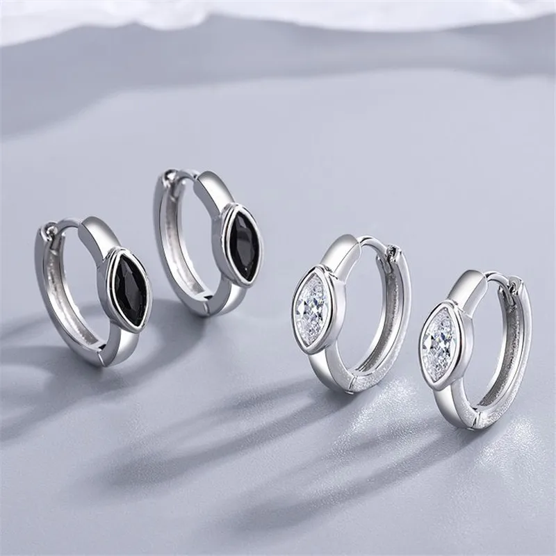 

925 Sterling Silver Zircon Geometric Stud Earrings For Women Girls Wedding Party Romantic Elegant Jewelry Pendientes eh1787