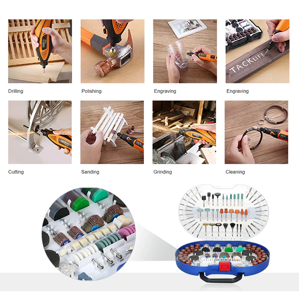 Набор роторных инструментов с хвостовиками диаметром 1/8 дюйма универсальная