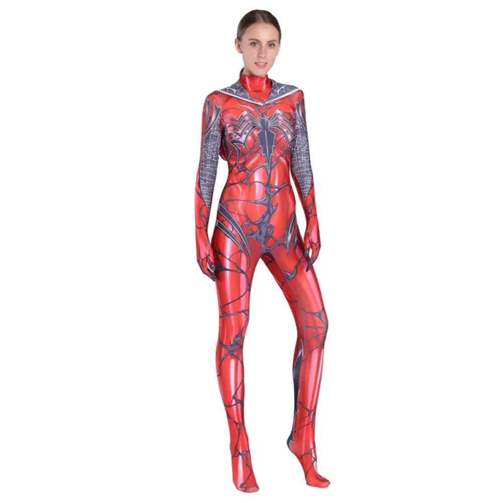 Ядом Карнаж костюм паук Гвен Стэйси Косплей Костюм спайдергир человек лайкра