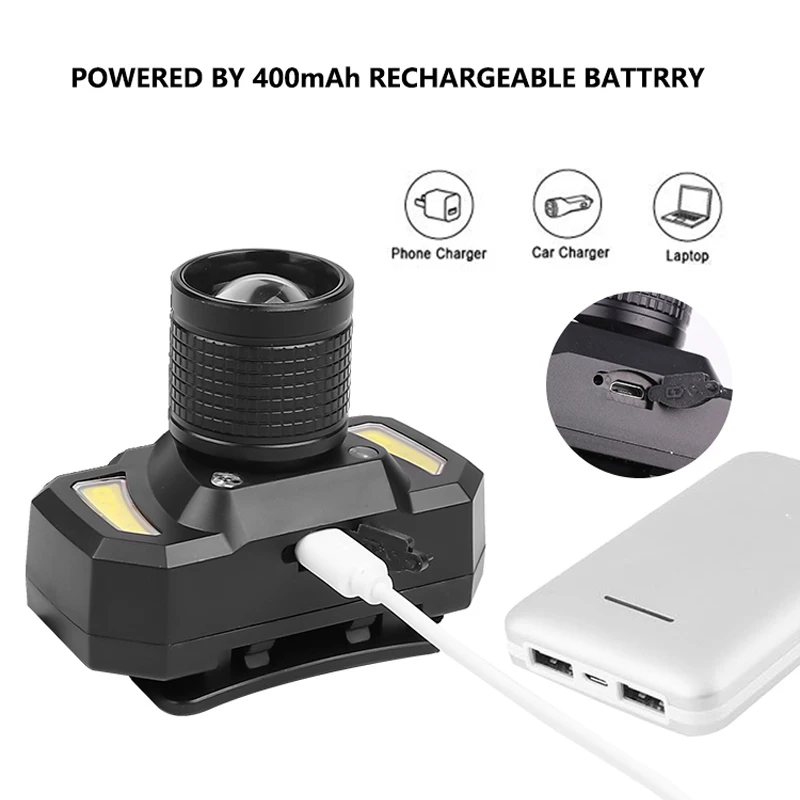 Портативный светодиодный мини-фонарь на 8000 лм перезаряжаемый налобный фонарь с