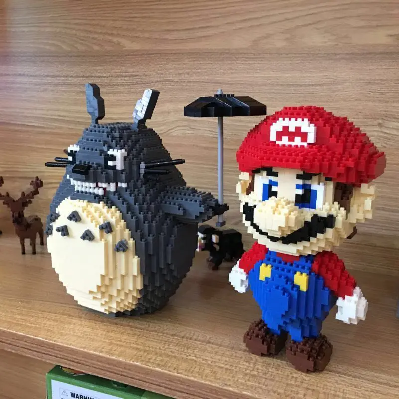 

HC 9005 Spirited Away My Neighbor Totoro Cat Animal 3D Model DIY Mini Diamond Building Small Blocks Bricks Assembly Toy no Box