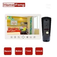 homefong 7 inch wired video intercom system doorbell camera with monitor door phone 1200tvl unlock sd card motion alarm