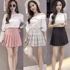 Короткая юбка в стиле Харадзюку, новая Корейская клетчатая юбка, женская школьная юбка на молнии с высокой талией, плиссированная клетчатая юбка, Сексуальная мини-юбка, женская