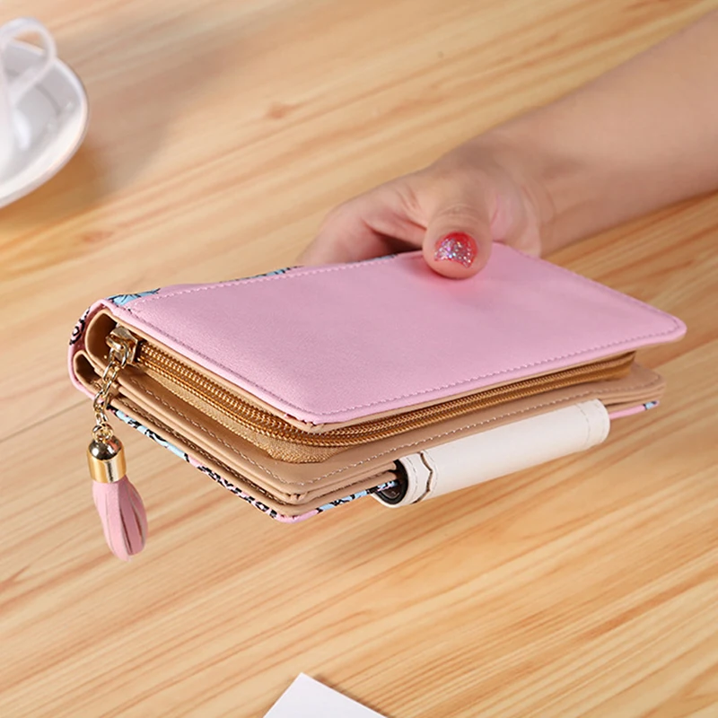 

Tassel Zipper Clutch Wallets Women Floral Hasp Ladies Long Wallet Brand Designer Card Photo Holder Change Purse For Female