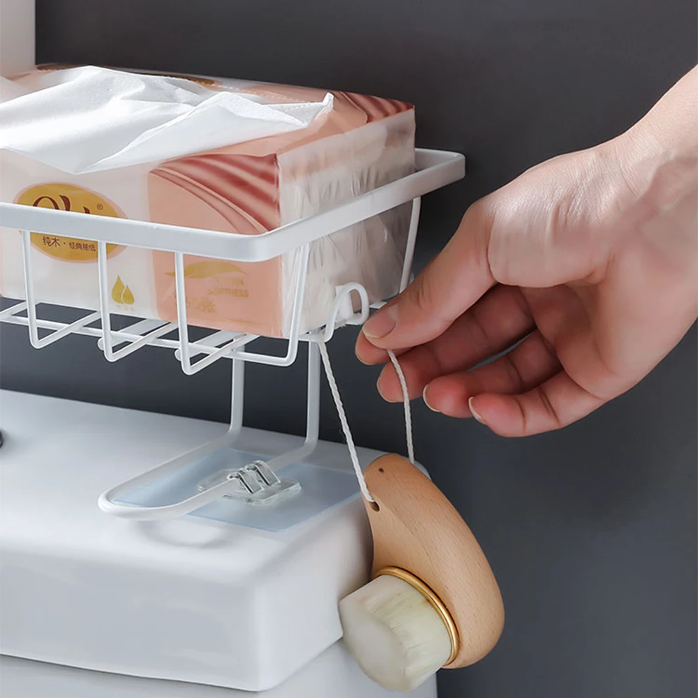 Стеллаж для домашнего хранения Верхняя Полка ванной туалета Бесплатная Пробивка