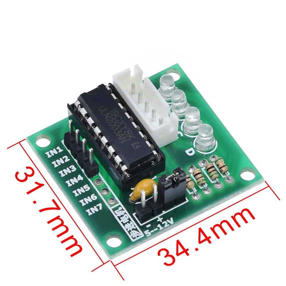 TZT 1 лот 28BYJ-48-5V 4 фазы шаговый двигатель+ плата драйвера ULN2003 для Arduino 1 x шаговый двигатель+ 1x ULN2003 плата драйвера