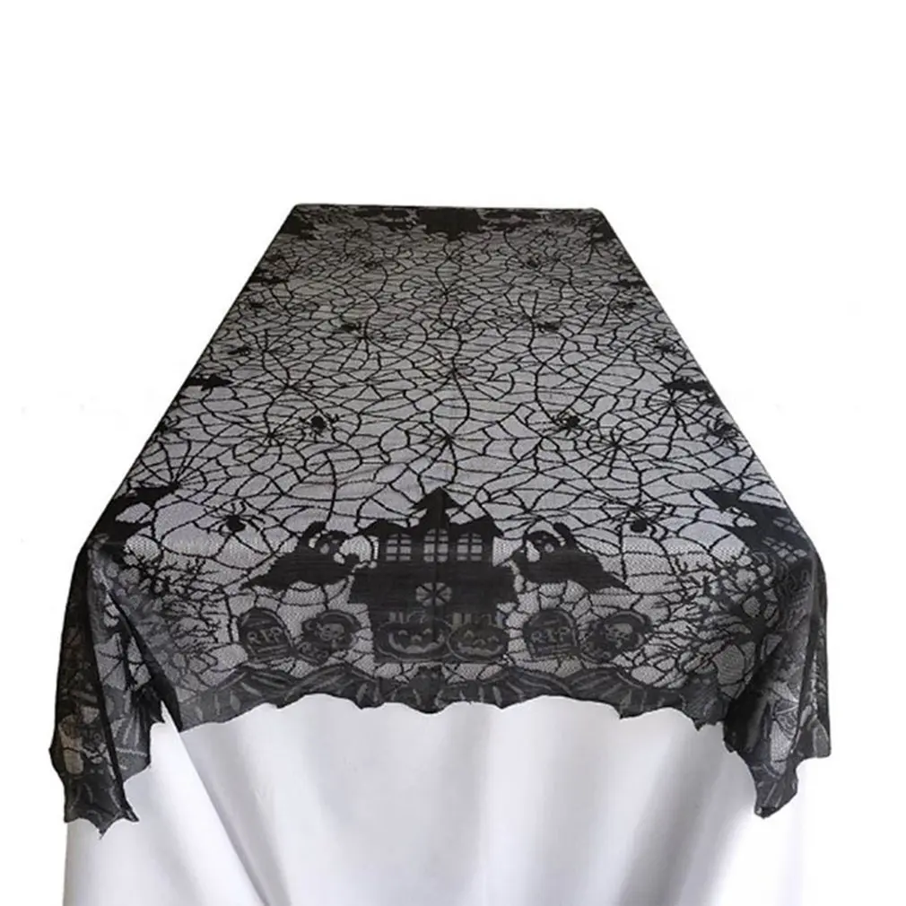 

Украшение на Хэллоуин, кружевная скатерть в виде паутины, скатерть для камина, скатерть для стола, украшение для праздника, вечевечерние, дл...