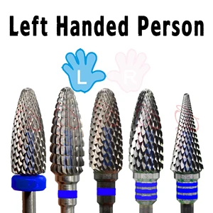 NAILTOOLS Original Carbide Left Handed Person Flame Large Cone milling cutters removel gel polish va in USA (United States)