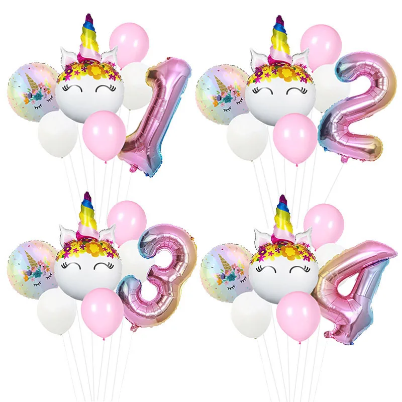 

Rainbow Unicorn Balloon 32inch Number Foil Balloons 1 2 3 Year Unicorn Birthday Party Decoration Kids Girl Unicorn Party Globos