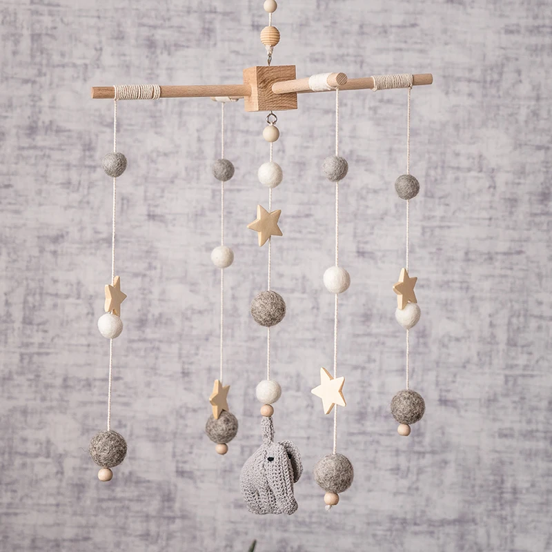 Тизеры из дерева для слон постельный комплект погремушками погремушка Bed Bell