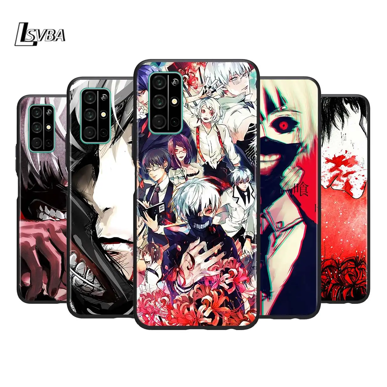 

Anime Tokyo Ghoul Japan for Huawei Honor 30 20S 20 10i 9S 9A 9C 9X 8X 10 9 Lite 8A 7C 7A Pro Soft Black Phone Case