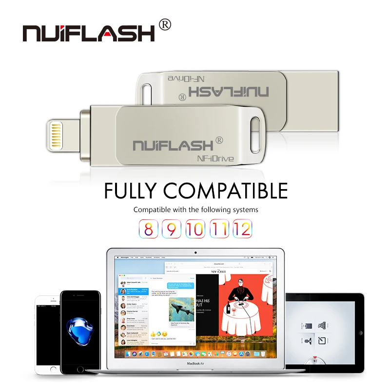 Металлический USB флеш-накопитель 128 Гб OTG Флешка 32 64 ГБ Usb 2 0 флэш-диск для iPhone X/8
