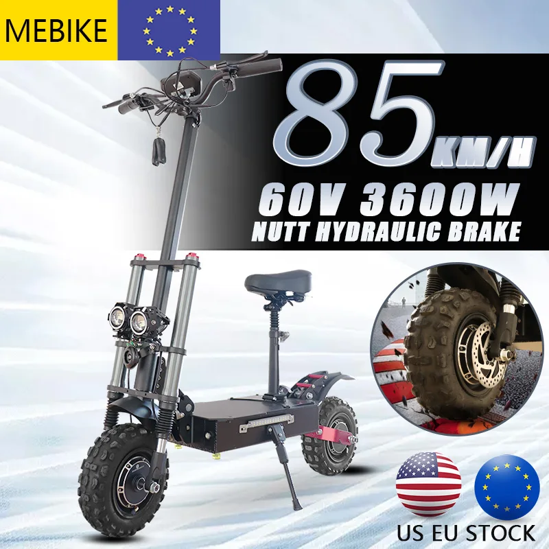 Электрический самокат складной 5600 Вт максимальная скорость 30 км 80