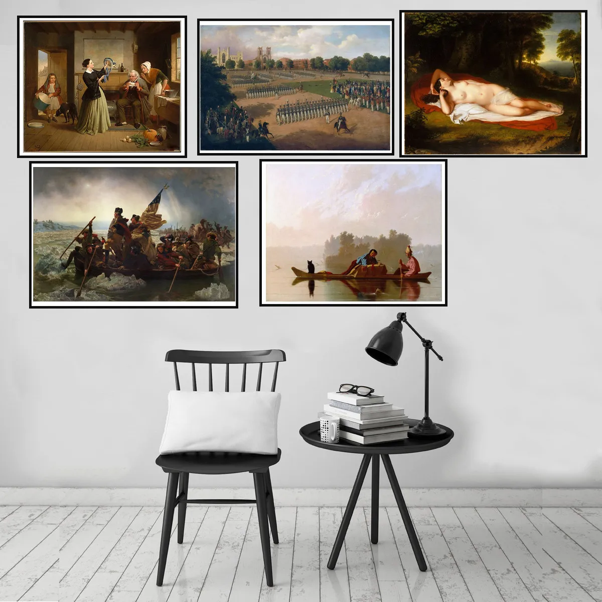 Известная средневековая живопись Вашингтон перекрёс Делавэр изображение реки