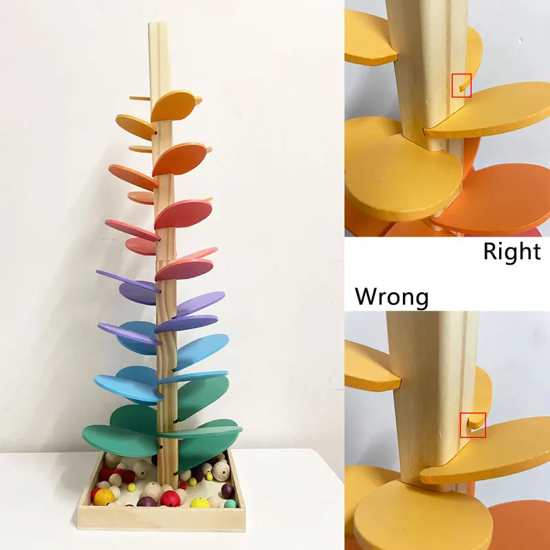 &Aacute;rbol con sonido de m&aacute;rmol de madera, juego de pelota interactivo, bloques de Jenga, juguetes educativos para ni&ntilde;os, &aacute;rbol con sonido de madera-2