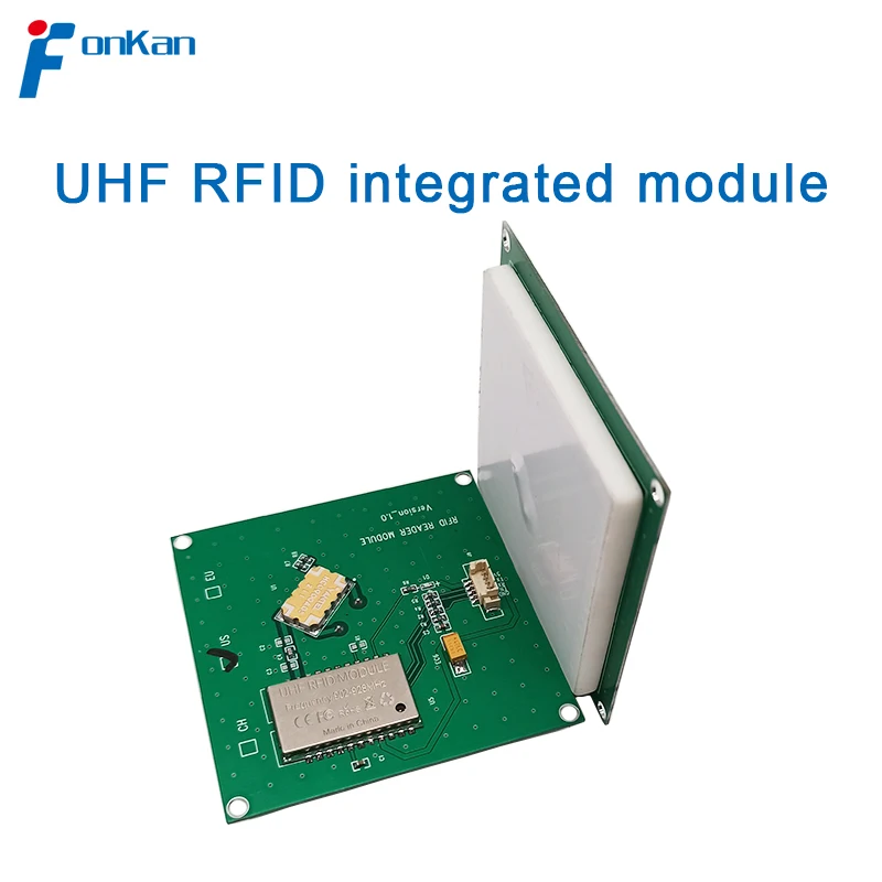 FONKAN ISO18000-6C 3M Rang UHF RFID Integrated Reader Module TTL232 with 4dbi Antenna 70*70MM  865-868Mhz 902-928mhz  Free SDK