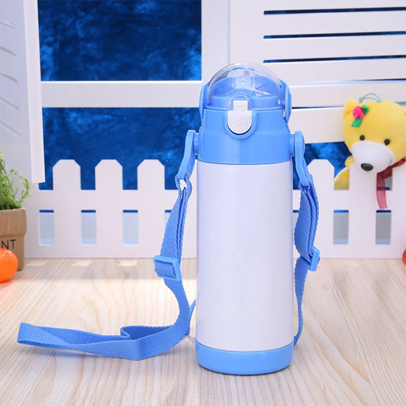 12 унций сублимационная детская чашка для воды с соломинкой пустая DIY бутылка