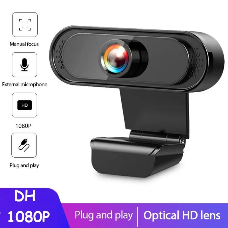 

1080P HD Webcam With Mic Rotatable PC Desktop Web Camera Cam Mini Computer WebCamera Cam Video Recording Work For PC Laptop