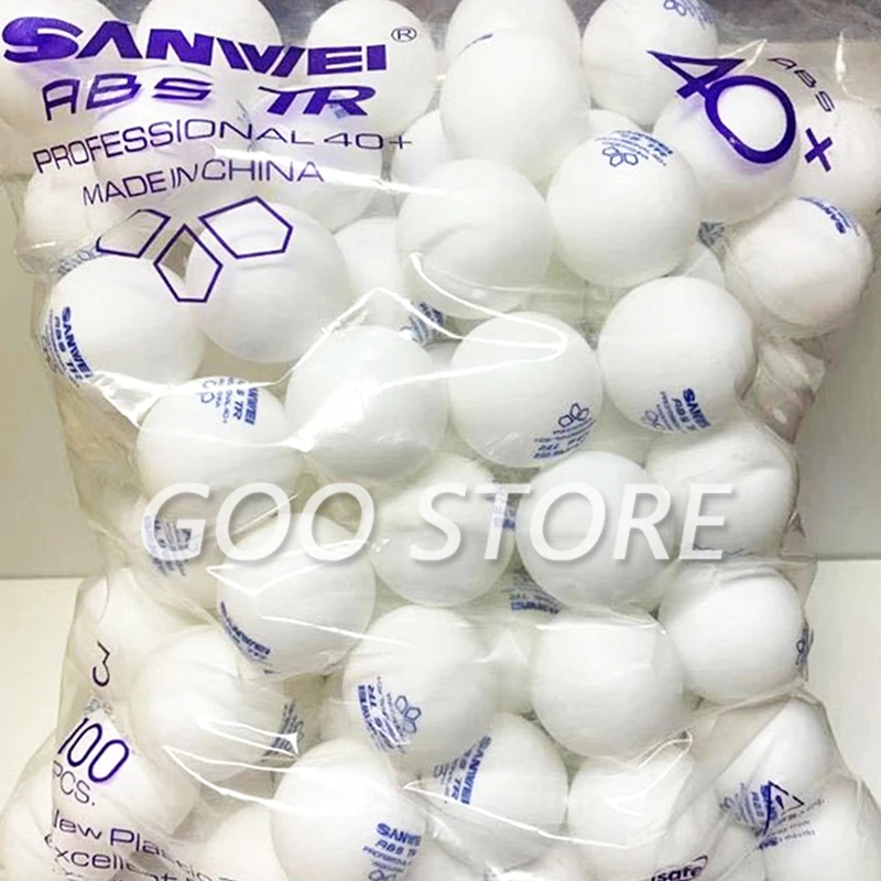 SANWEI – balle de Tennis de Table en plastique, 3 étoiles TR ABS, 40 + entraînement, balle de Ping-Pong en Poly