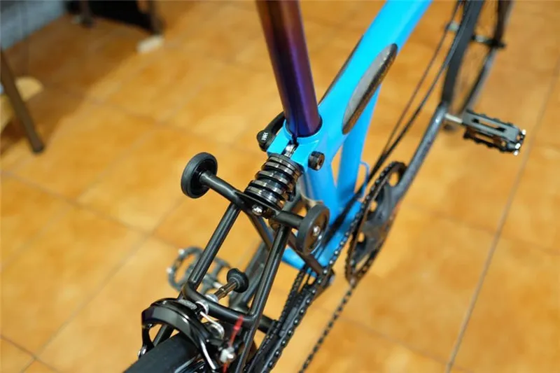Складной велосипед задний амортизатор удара titanium сплава для brompton велосипед задний амортизатор