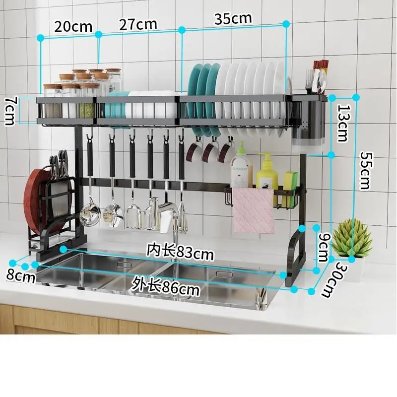 

Afdruiprek Etagere Organisateur Sink Organizer Rangement Keuken Stainless Steel Cuisine Mutfak Cocina Organizador Kitchen Rack