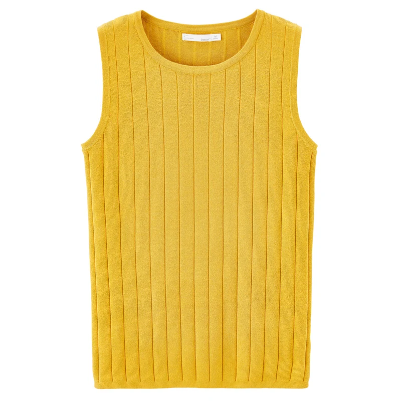 Трикотажная безрукавка однотонная в сдержанном стиле для любого случая лета 2020 |