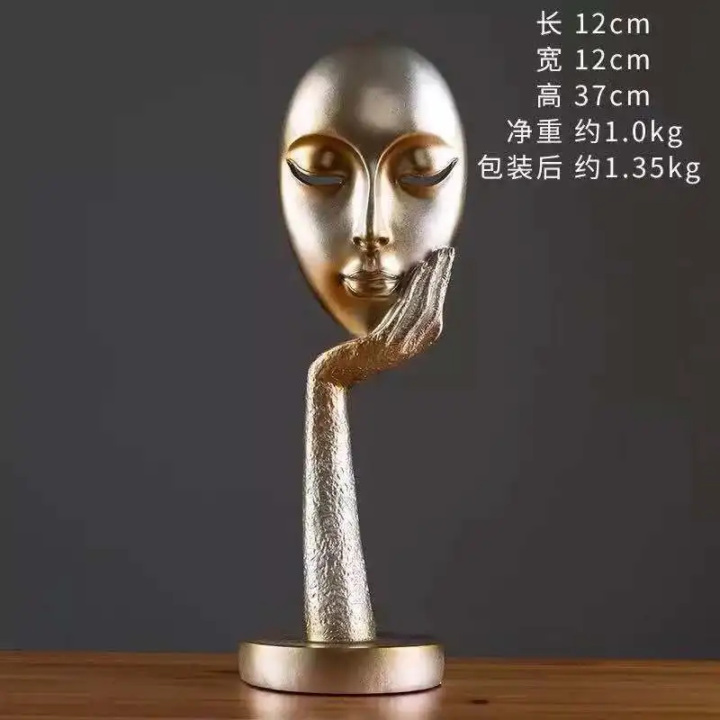

[HHT] Modern Creative Female Face Artist Home Decoration Soft Outfit Crafts Ornaments Living Room Entrance Porch Furnishings