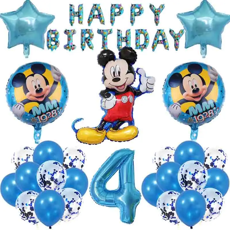 1Set Disney Minnie Foil Balloons 32inch Number Mickey Mouse Birthday Party Decorations Baby Shower Supplies Kids Toys Globs | Дом и сад
