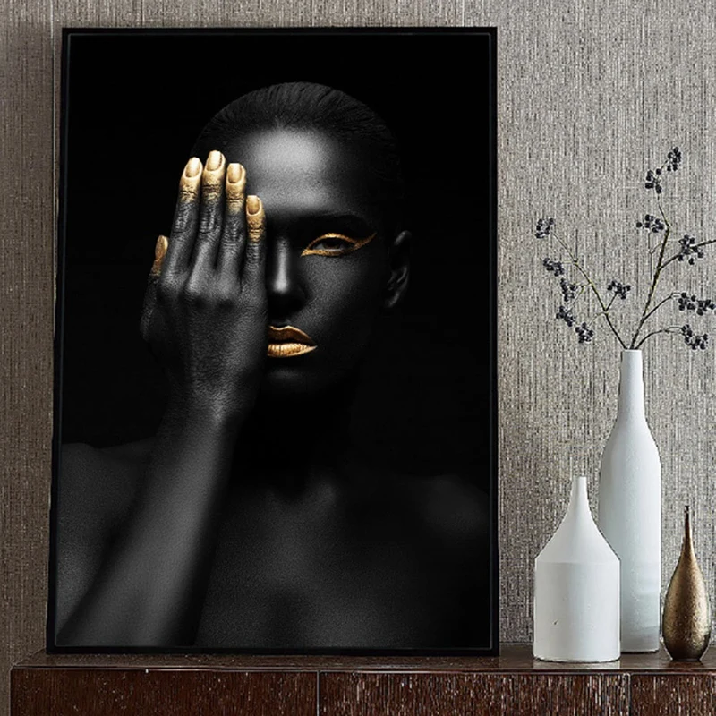 Canvas Painting Africa Black Girl Poster Artwork Home Wall Decor Living Room Pictures 50X70cm | Дом и сад