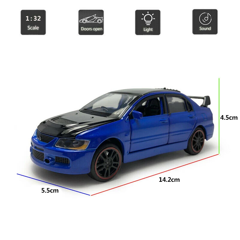 HOMMAT 1:32 масштаб Lancer Evolution IX EVO сплав металла Diecasts и игрушечные автомобили модель