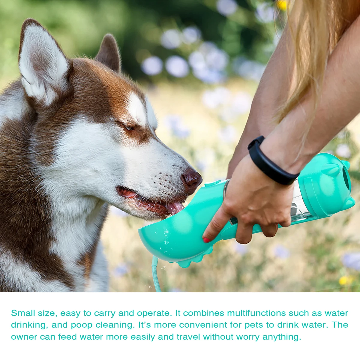 

Portable Cup Multi-purpose Pot Drinking Device with Dog Poop Bag and Trowel New Multi-function Dog Travel Pet Utensils DD-001