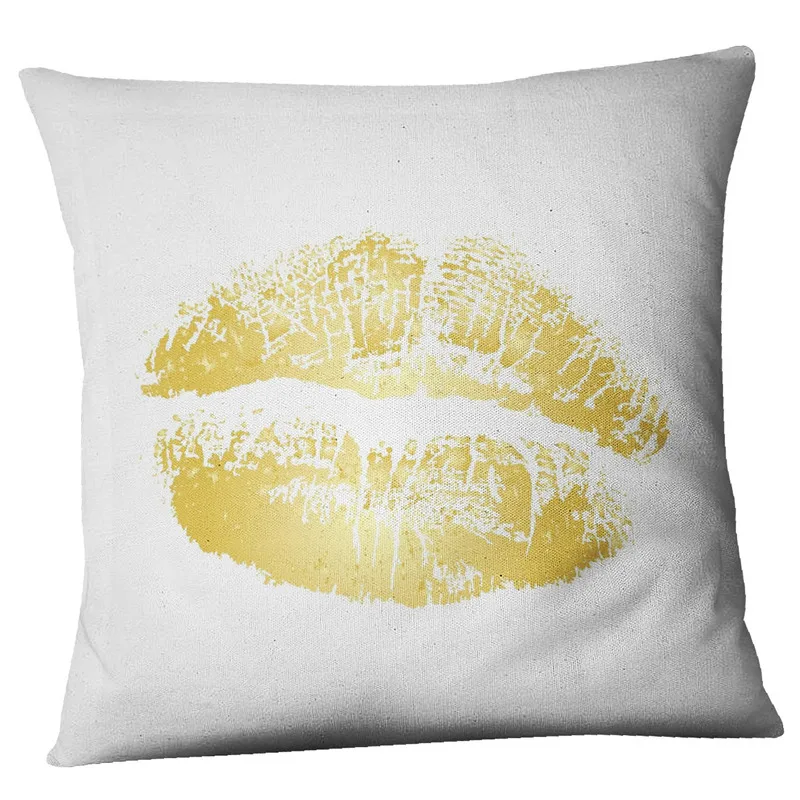 Современные Золотой поцелуй декоративная подушка для дивана Чехлы из хлопка и