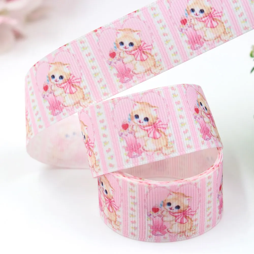 1 '✥ мм 10 ярдов Kawaii мультфильм печатных grosgrain ленты DIY ручной работы лук кепки