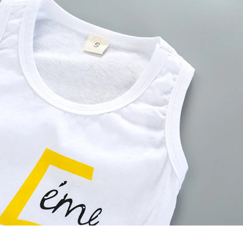 Summer Baby Boys Girls Clothes Children Letter Printed O-Neck Vest Shorts 2Pcs/sets Infant Outfit Kid Fashion Toddler Tracksuits | Детская