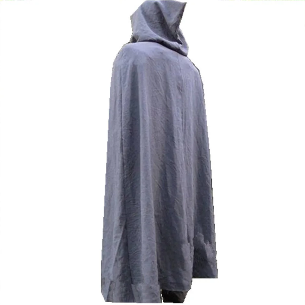 Плащ для взрослых в средневековом стиле льняная Длинная накидка с капюшоном