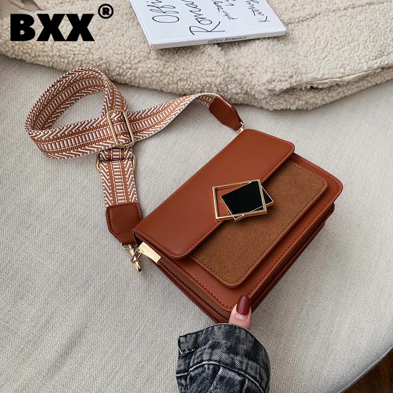 

[BXX] Женская новая простая маленькая квадратная сумка из искусственной кожи, универсальная сумка через плечо, модная Осенняя 2021 GF0524