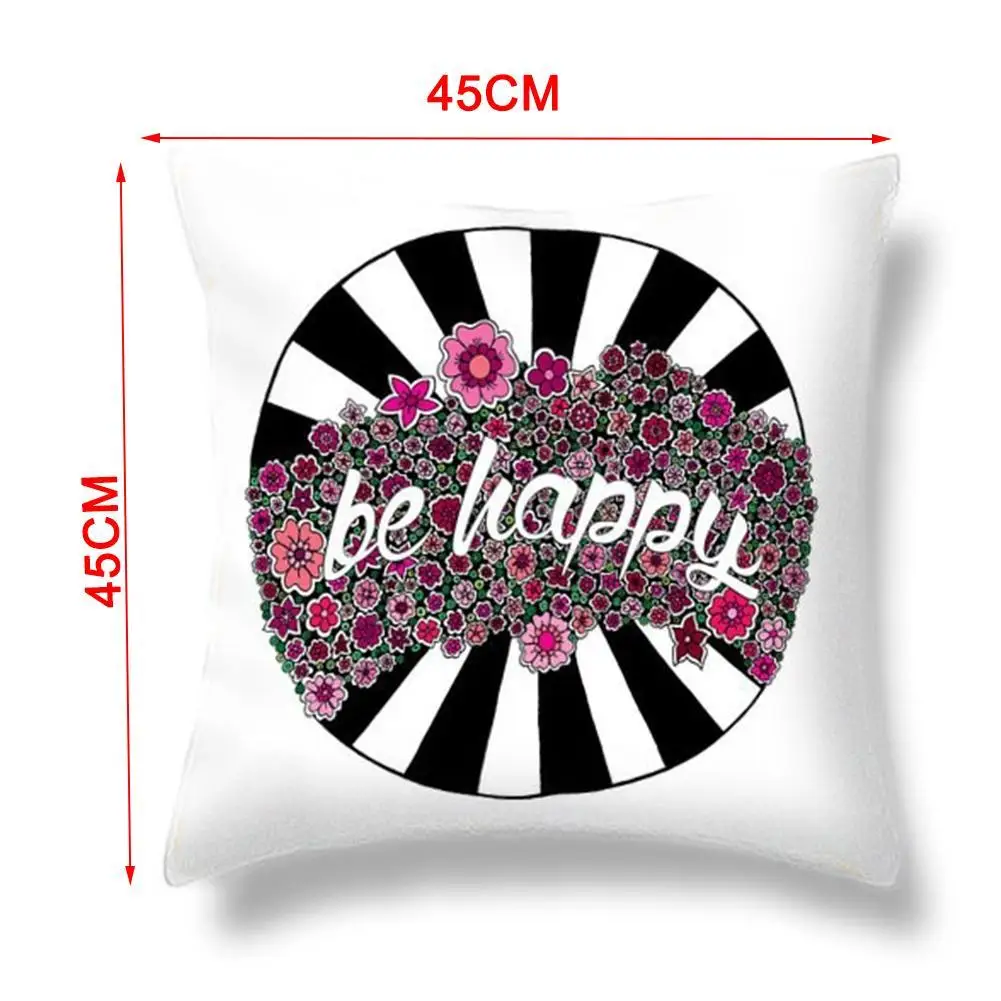 

1pcs Creative Black And White Hug Pillowcase Car Seat Pillow Peach Sofa Decoration Pillowcase Cushion Lumbar Skin Home Q7R0