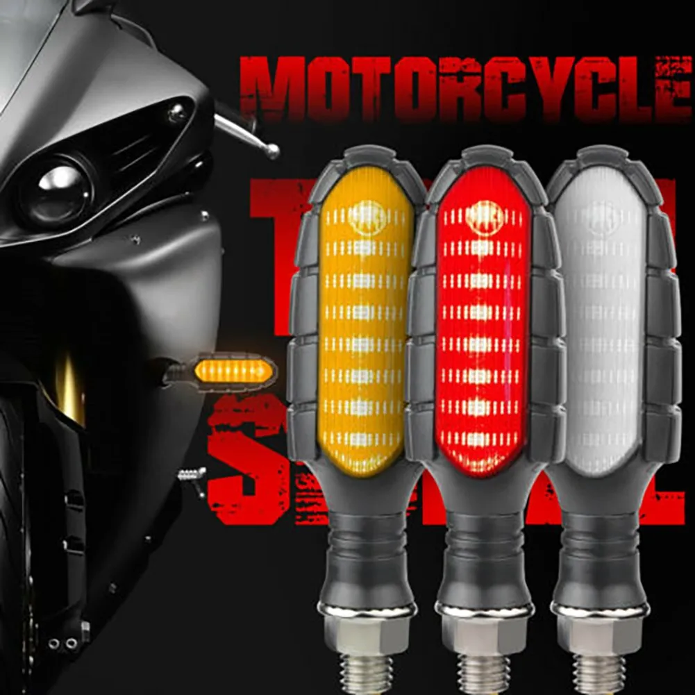 

LED Motorcycle Low Power Consumption Turn Signal Light Sequential 12V Amber/White/Red