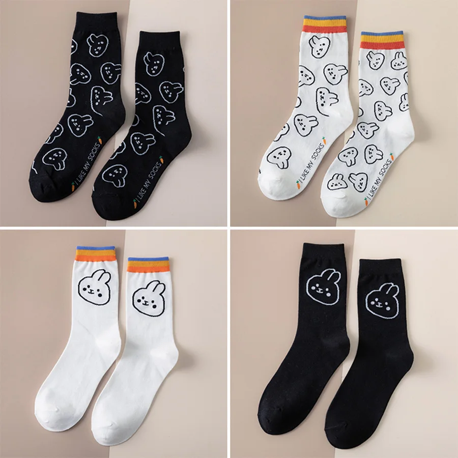 Носки женские хлопковые в стиле Харадзюку смешные повседневные короткие штаны с