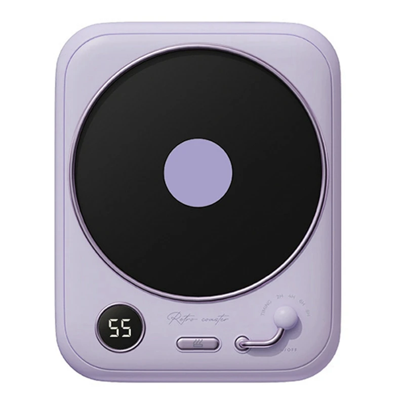 

Подогреватель чашки кофе, нагревательная подставка для офиса с постоянной температурой, цифровой дисплей с регулировкой температуры, фиол...