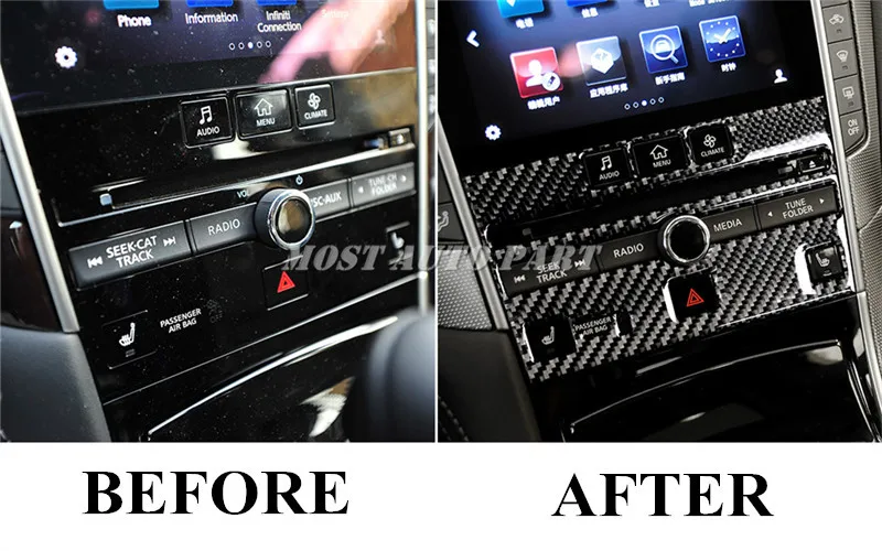 Центральная консоль из углеродного волокна обшивка для панели CD Infiniti Q60 Coupe 2013 2019