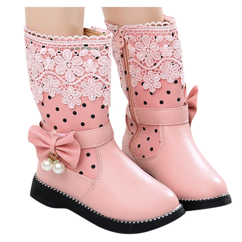 Сапоги для девочек Дети младенец Начинающий ходить малыш дети девочки Бант
