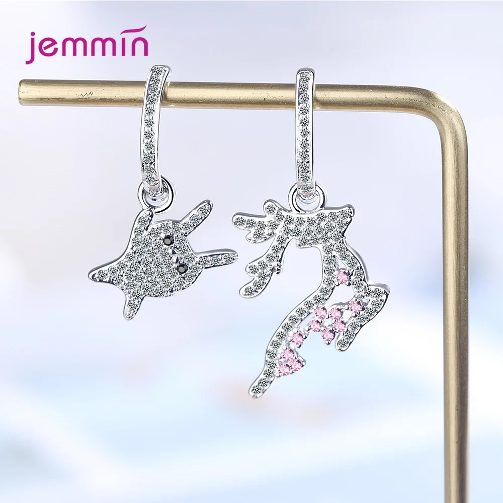 Женские серьги в виде животного с большим кроликом для женщин и девочек чистое CZ