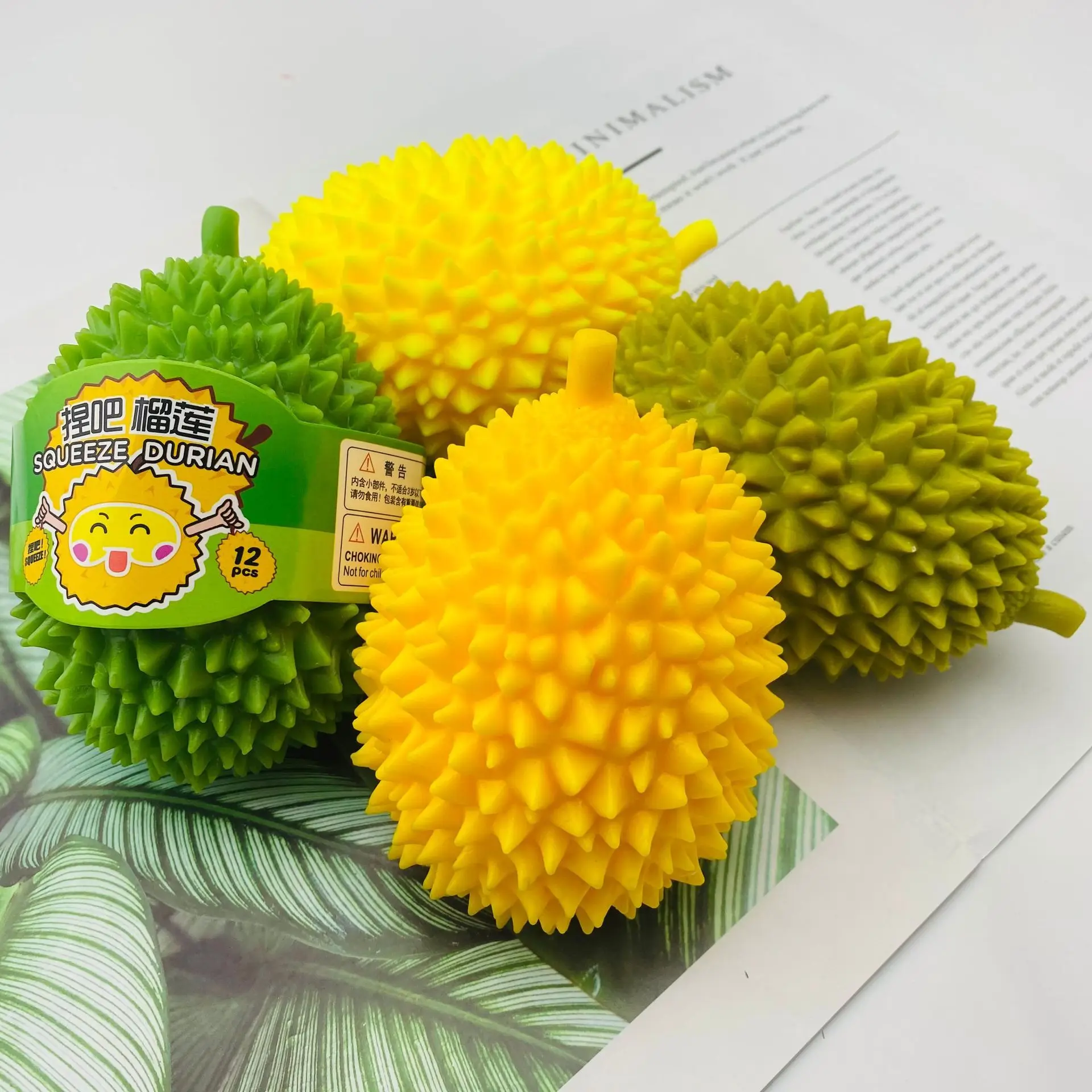 Hot-selling Simulation Durian Squeeze Children's Toys TPR Decompression Vent Fruit Pinch Music Artifact