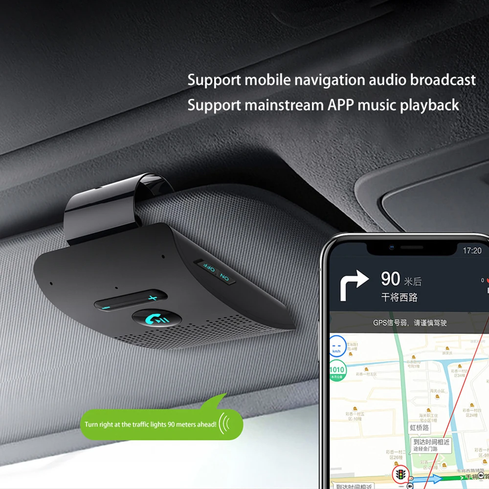 

New Wireless Car Bluetooth V4.2 Handsfree Car Kit Wireless Speakerphone Sun Visor Clip Speakerphone Bluetooth Handsfree Car Kit
