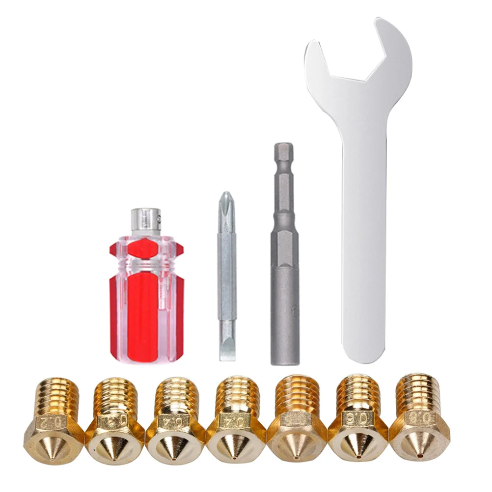 

1 Set 3D Printer Nozzles Brass Nozzle with Nozzle Tool for Nozzle Replacement