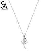 sa silverage jewellery s925 ballerina sterling silver necklace of fashion light luxury pendant collarbone chain women tide