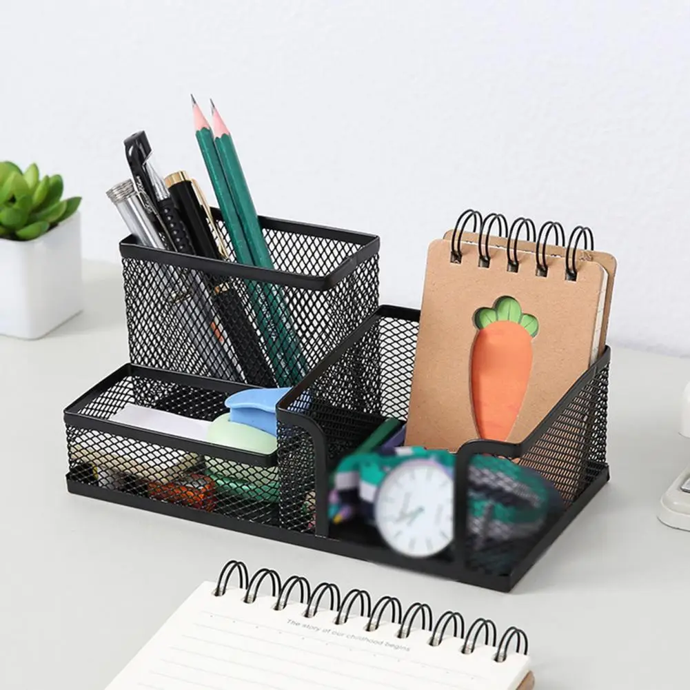 

HOT SALES!!! Pencil Holder Reusable Double-rimmed Classic Mesh Pen Contianer for Storage