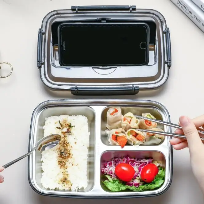 Здоровый материал нержавеющая сталь Ланч бокс пшеничная солома Bento коробки