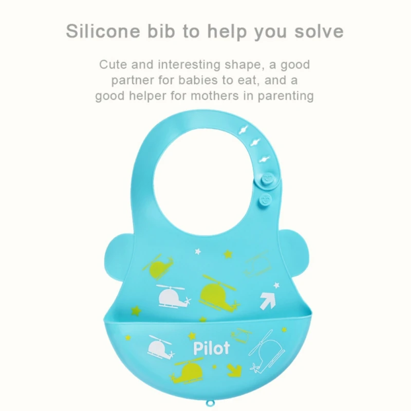 

Baby Bib Adjustable Waterproof Saliva Dripping Infant Bibs Soft Edible Silicone Animal Print Saliva Towel Drooling Baby Scarf